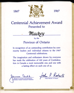 Centennial Achievement Award c.1967