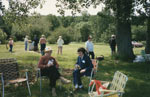 Two Ladies in Lawn chairs at the Seniors Picnic c.1985