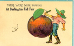 Burlington Fall Fair -- Illustration of man with apple; postmarked October 2, 1913