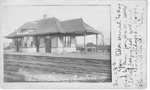 G.T.R. Station, Burlington -- Exterior, with hand-written caption; dated 1907