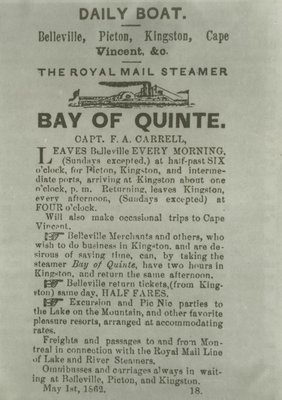 BAY OF QUINTE (1853, Steamer)