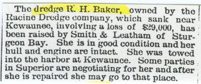 BAKER, R. H. (pre1890, Dredge)