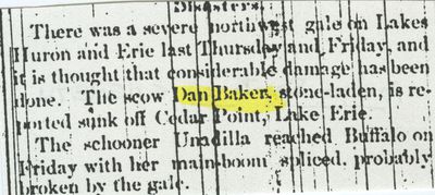 BAKER, DAN (1866, Scow Schooner)