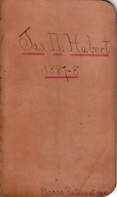 Hubert Lumber Camp Account Ledger, 1887-1888