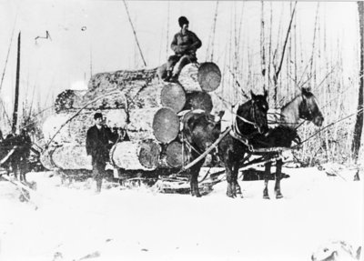 Log Sled On Ice Road