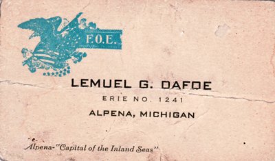 Lemuel G. Dafoe Business Card