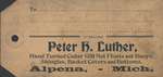 Peter Luther Shipping Tag