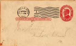 Middle Island:  Postmarked Envelope and Freight Receipt