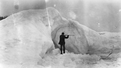 Middle Island:  Surfman with Rifle on Ice