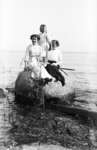 Middle Island:  Lillian Hartlep (left), Esther Hartlep (middle), and probably Mrs. McArthur (Lillian's mother).