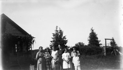 Middle Island:  Esther Hartlep (front center) with unidentified others.