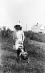 Middle Island:  Esther Hartlep, about age 7 or 8, with doll and stroller.