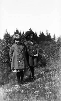 Middle Island:  Esther Hartlep (right) with unidentified girl.