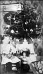 Middle Island:  Esther Hartlep, about age 6, posing next to presents and Christmas Tree in November 1913.