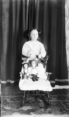 Esther Hartlep with her Dolls