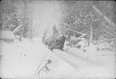 Log Sleigh on Ice Road