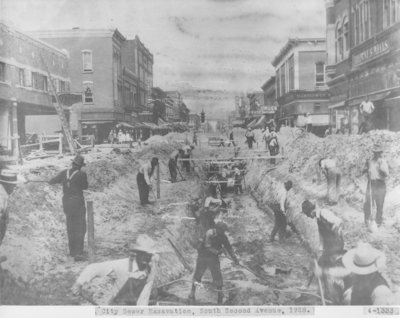 City Sewer Excavation in Downtown Alpena