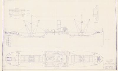 Hull Lines for U.S. Cargo Ship LAKE DANCEY (1918)