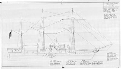 Outboard Profile of Steamer MICHIGAN (1843)