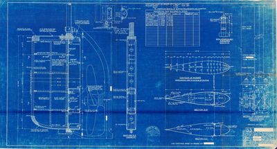 Streamline Rudder Plans for 11-1/2&quot; to 12&quot; DIA. Stocks by American Ship Building Co.