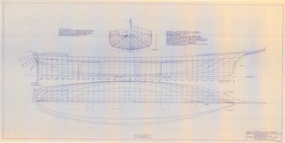 Hull Lines of Barkentine MARY STOCKTON (1853)