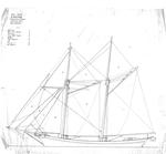 Sail Plan for 1/4 Scale Model of Great Lakes Schooner by Jack B. Spicer