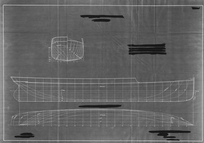 Hull Lines and Body Plan of U.S. Lighthouse Tender SUMAC (1903)