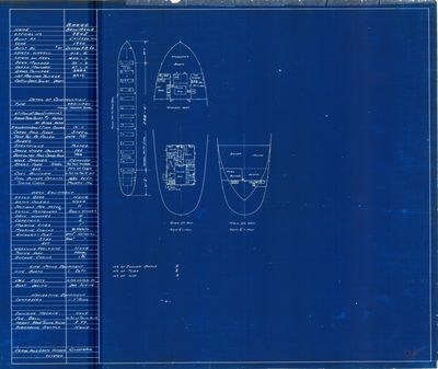 Hold Plans for Barge BRYNMAWR (1900)