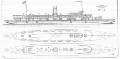 Outboard Profile and Deck Plan of S.S. CHRISTOPHER COLUMBUS