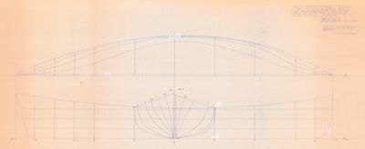 Lines of Rowing Model Mackinaw Boat (1700) built by Charles T. Dagwell