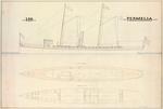 Outboard Profile, Deck & Cabin Plan of Yacht PERMELIA (1882)