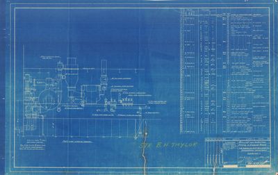 Ballast and Injection Piping in Engine Room Plan for American Ship Building Company