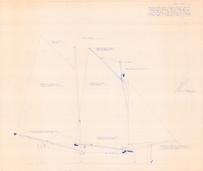 Sail Plan of Mackinaw Boat WABESI (1845)