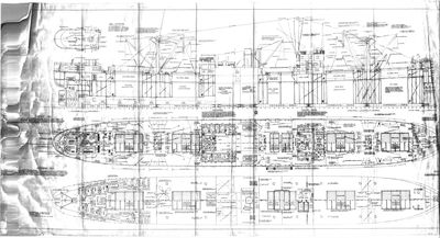 General Arrangement of Ocean Package Freighter MONROVIA (1943)