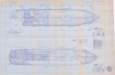 Plan of Hold on Barge and Main Deck for Steam Schooner WAPAMA (1915)