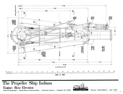 Rear Elevation of Engine for the Propeller INDIANA (1848)