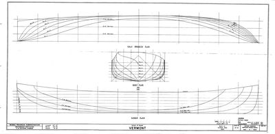 Hull Lines and Body Plan for VERMONT (1853)