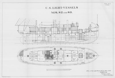 Inboard and Deck View for U.S. Light-Vessels Nos. 82 and 89