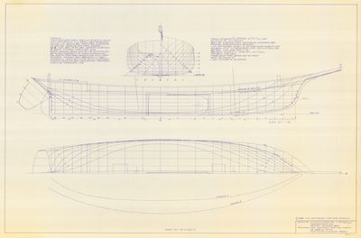 Hull Lines and Body Plan for Topsail Schooner CLIPPER CITY (1854)