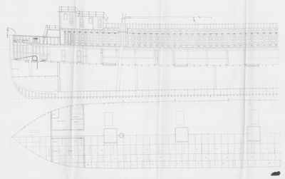 Profile and Cabin views for Steamer for the Detroit Grand Haven and Milwaukee Railway