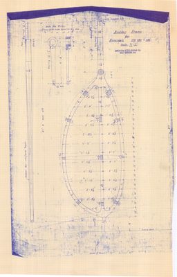 Rudder Frame Plan for Steam Barges Nos. 119, 120 & 121