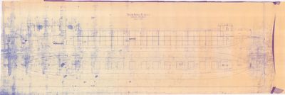 Inboard Profile and Deck Plan for Steam Barges Nos. 119, 120 & 121