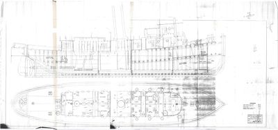 Inboard Profile and Deck Arrangements for Emergency Fleet Corp Sea-going Tug (1918)