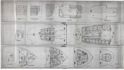 Deck Arrangements for Bulk Freighter WILLIAM CLAY FORD (1953)