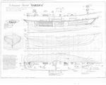 Hull Lines & Inboard Profile for Schooner Yacht AMERICA (1851)
