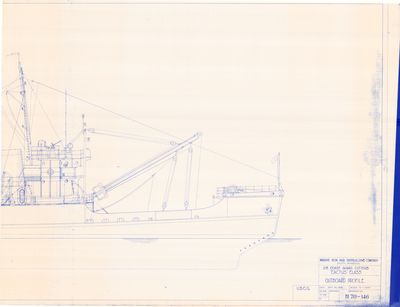 General Arrangement of Outboard Profile for U.S.C.G. Cutter CACTUS Class