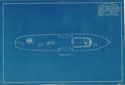 Shelter Deck Plan for Wooden Steamer ANNA C. WILSON (1912)