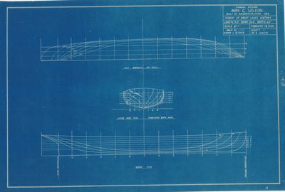 Hull Lines for Wooden Steamer ANNA C. WILSON (1912)