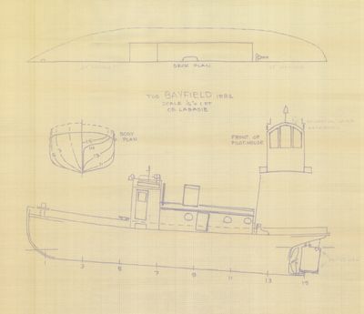 General Arrangement for Tug BAYFIELD [nee GENERAL US GRANT 1864] (1894)