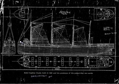 General Arrangement for Bulk Freighter ONOKO (1882)